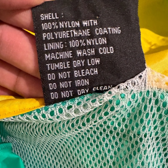 VTG Eastbay Jacket Mens LGreen Yellow Windbreaker Track Embroidered Zip Rare - Picture 8 of 9